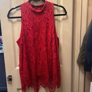 Red lace top